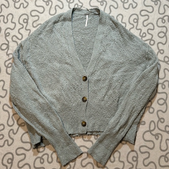 Free People Find My Friend Cardi Baby Blue - Picture 2 of 7
